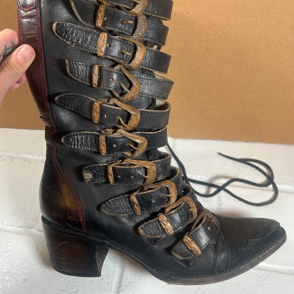 Rare Vintage Freebird by Steven Stoke Boots Dark Brown Size 6 - Picture 5 of 16